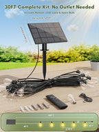 30FT Solar String Lights Outdoor Waterproof, 10+1 LED Solar Powered Lights - Image 6