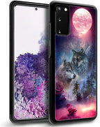 for Samsung Galaxy S20 Case, Star Two Wolfs Howling Pattern Graphic Design Girl - Image 5