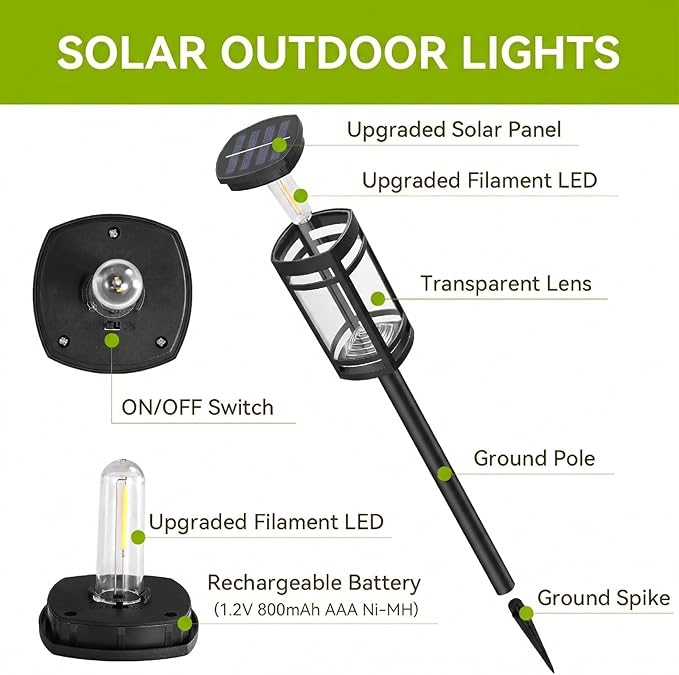 EXCMARK 12 Pack Solar Lights Outdoor Waterproof - Image 4