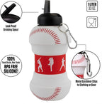 Maccabi Art Clip-On Collapsible 1 Liter, 34 oz. size BPA-Free Silicone Baseball - Image 6