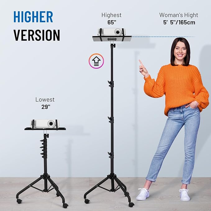 CAHAYA Projector Tripod Stand Adjustable: Height 29 to 65in Projector - Image 2