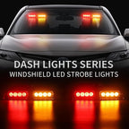 XRIDONSEN 2 in 1 Dash Emergency Strobe Lights Interior Windshield Lights Red - Image 2