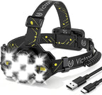Victoper Headlamp Rechargeable, High Lumen Bright 10 LEDs Head Lamp, 8+2 Modes by Victoper