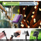 Jedavai Solar String Lights Outdoor 2 Pack 200 Led 80FT Warm White Crystal - Image 3