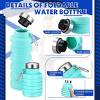 Baderke Collapsible Water Bottles 17oz Travel Sports Portable Water Bottle - Image 3