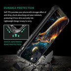 for iPhone 13 Mini Case, Star Cave Hungry Wolf Pattern Graphic Design Girl Boy - Image 2