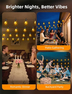 Outdoor Patio String Lights: S14 Shatterproof Bulb Outside Waterproof Light - - Image 9