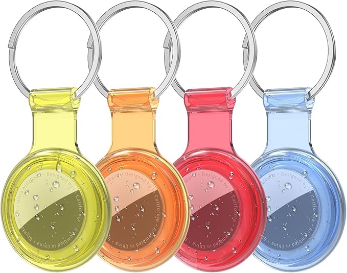 Compatible with AirTag Holder Case Keychain 4 Pack, by HATALKIN