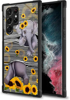 for Samsung Galaxy S23 Ultra Case, Cute Little Elephant Sunflower White Line - Image 3