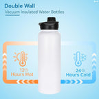 VEGOND 40 oz Insulated Water Bottle Bulk Stainless Steel Metal Water Bottles - Image 3