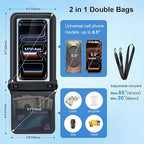 Waterproof Phone Pouch Floating 2 Pack, IPX8 Double Space Waterproof Phone Case - Image 5
