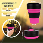 12 Oz Silicone Collapsible Travel Cup, Portable Silicone Water Bottle - Image 3