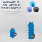 Collapsible Water Bottles 12oz, Odorless BPA-Free Silicone, Leak-Proof Foldable - Image 2