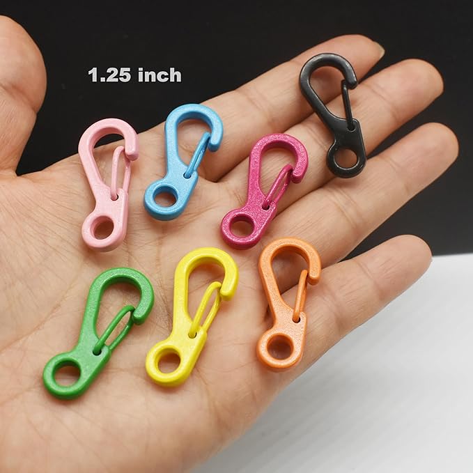 Mini Carabiner Clips with Metal Spring Wiregate Hook and Little Eye Hole - Image 6