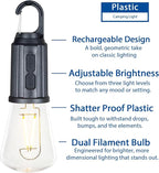 4-Pack Rechargeable Camp Light, Warm White LED Conical Bulb, Battery Powered - Image 2