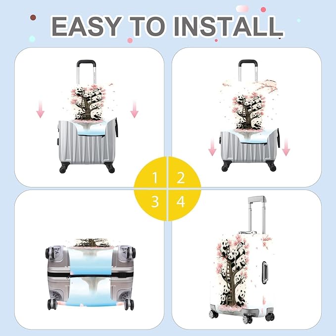 ANNA QUEEN Panda Luggage Cover, Cute Panda Tree Suitcase Protector, Stretchable - Image 5