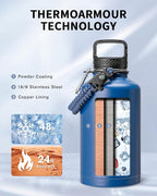 Trebo Water Bottle 64oz with Paracord Handle, Half Gallon Large Vacuum Triple - Image 2