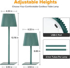 LUTEC 4 Pack Cordless Table Lamp, 6000mAh Rechargeable Battery Operated Desk - Image 4