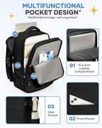 coofay Travel Backpack For Women Men Airline Approved Carry On Backpack Flight - Image 6