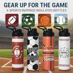 Football Water Bottle, 24 oz Insulated Stainless Steel Sports Bottle - Image 8