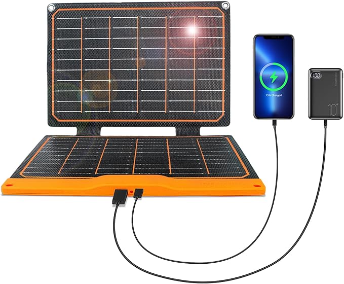 FlexSolar 20W Portable Solar Panel, High-Efficiency Monocrystalline PV Module by FlexSolar