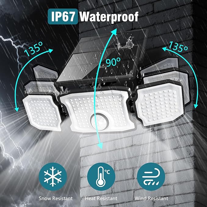 Solar Lights Outdoor Waterproof- 2800LM 200LED Solar Motion Sensor Lights - Image 5