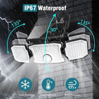Solar Flood Lights Outdoor- 2800LM 200LED Solar Motion Sensor Lights, 3 Heads & - Image 5