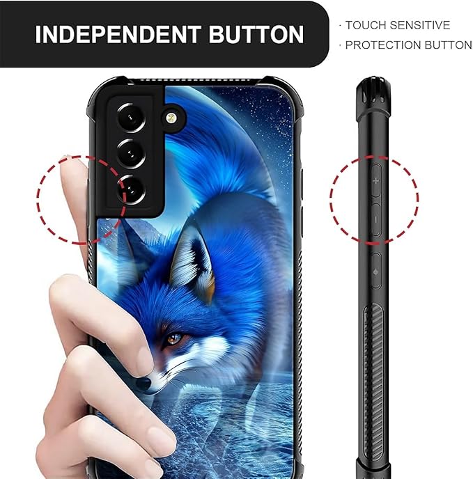 for Samsung Galaxy S22 Case, Snowy Mountain Fox Lake Pattern Graphic Design - Image 4