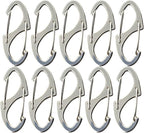 Small Carabiner Clips 1.6 inch Metal Double Sided Spring Gate Snap Hooks by Bytiyar
