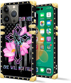 Compatible with iPhone 14 Pro Max Case, Praying Cross Hands Luxury Golden - Image 2