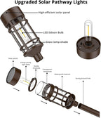 ILANCK Solar Pathway Lights Outdoor Solar Lights 8 Pack Metal & Glass Design - Image 6