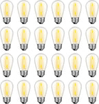 GvvooHome 24 Pack LED S14 Replacement Light Bulbs, Waterproof 1W Vintage Edison by GvvooHome