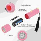 50 Pack 9-LED Mini Flashlight Bulk, Small Multicolor Flashlights - Image 6