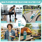 LemonRoad 4 Pcs 26 oz Silicone Collapsible Water Bottle, Portable Foldable - Image 6