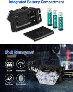 9 LED Headlamp Battery Powered, 1 Pack 2000 Lumens Headlight, 3 AAA Batteries - Image 4
