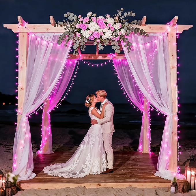 JMEXSUSS 33ft 100 LED Pink Battery Operated Lights - Image 6