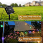 Outdoor Solar String Lights, 2x46FT 66LED 8Modes Crystal Color Solar Powered - Image 5