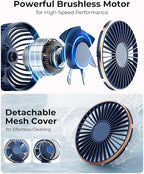 TUNISE Portable Handheld Fan, Portable Fan Rechargeable, 180° Adjustable - Image 3