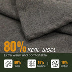 REDCAMP Wool Blanket, Warm and Thick Wool Camping Blanket- Great - Image 2