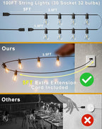 100FT LED Outdoor String Lights - Image 5
