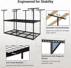 FLEXIMOUNTS 4x8 2-Tier Overhead Garage Storage Rack – Adjustable Heavy Duty - Image 6