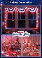 Red White Blue Mini Christmas Lights, 13ft Waterproof Lights - Image 5