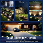 SOLPEX Solar Ground Lights, 12 Pack Solar Lights Outdoor Waterproof, 8 LED - Image 2