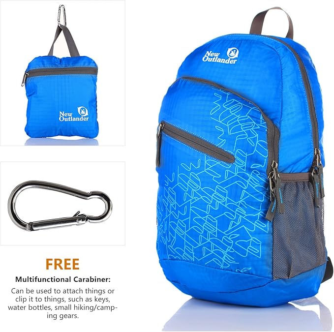 Outlander Packable Handy Lightweight Travel Hiking Backpack Daypack-Light Blue-L - Image 2