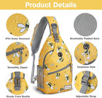 ZOMAKE Sling Bag, Small Crossbody Sling Backpack, Water Resistant Shoulder - Image 4