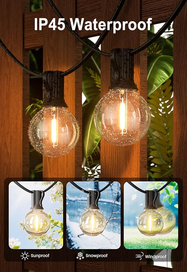 DAMAING Outdoor 100FT Globe String Lights - Image 3
