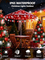 Red and White Solar String Lights Outdoor, Waterproof 2-Pack Total 100 LED 64FT - Image 4