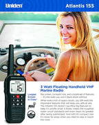 Uniden Atlantis 155 Handheld Two-Way VHF Marine Radio, Floating IPX8 - Image 3