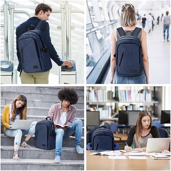 Mancro Laptop Backpack, 15.6 inch Business Backpack Anti Theft College School - Image 4