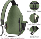 MOSISO Sling Backpack, Canvas Crossbody Hiking Daypack Bag - Image 5